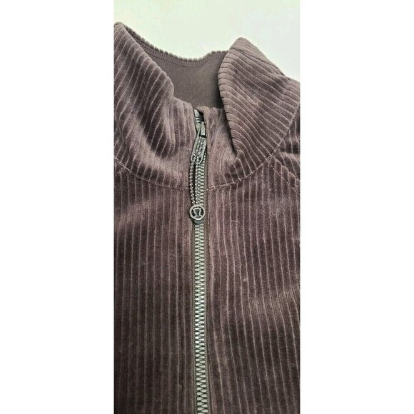 Lululemon Scuba Track Jacket Velvet Cord ESPR Brown Women's Size 4 NWT - Picture 12 of 12